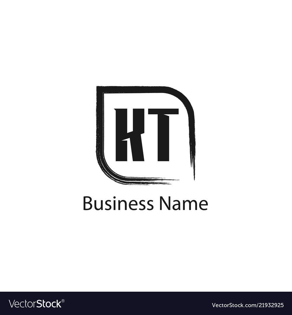 Initial letter kt logo template design