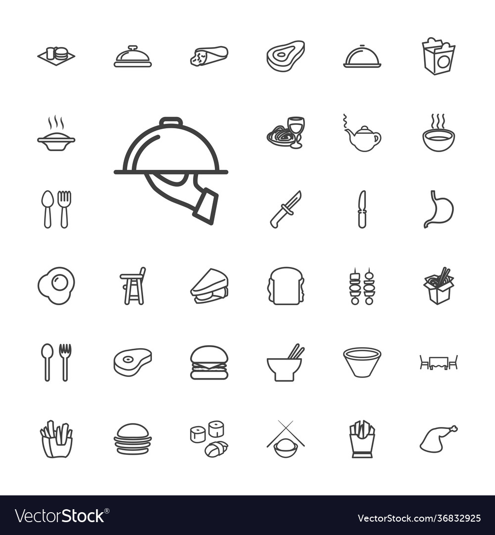 Lunch icons Royalty Free Vector Image - VectorStock