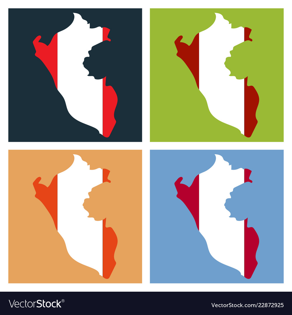 Map of peru with all main tourist attraction Vector Image