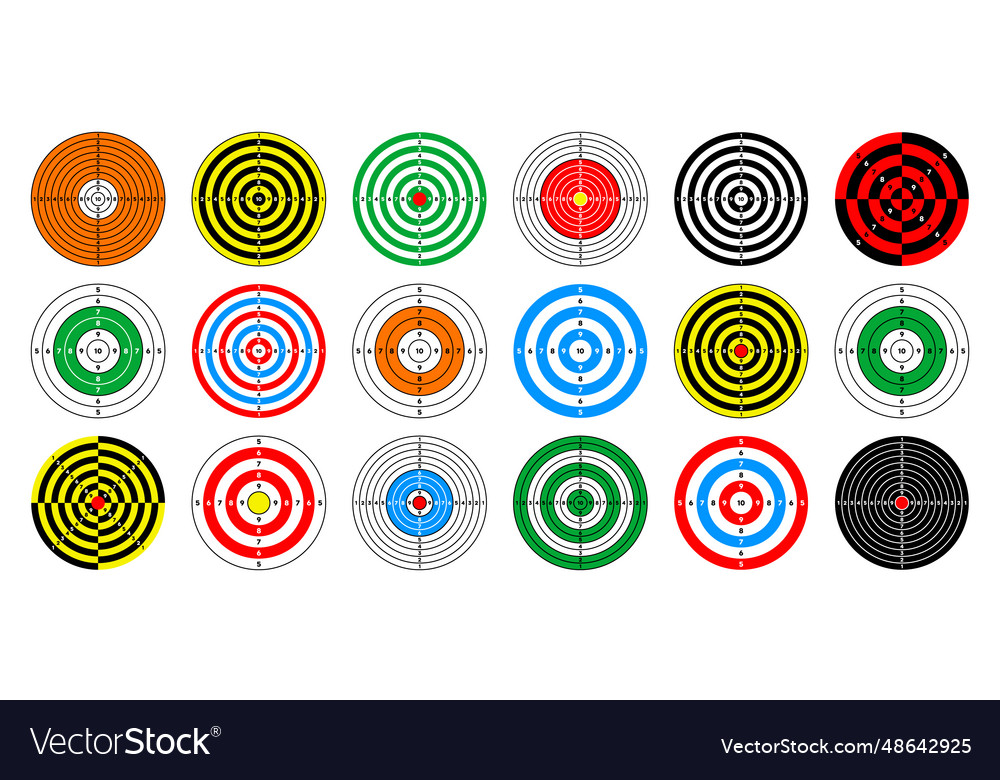 Shooting range paper targets round target Vector Image