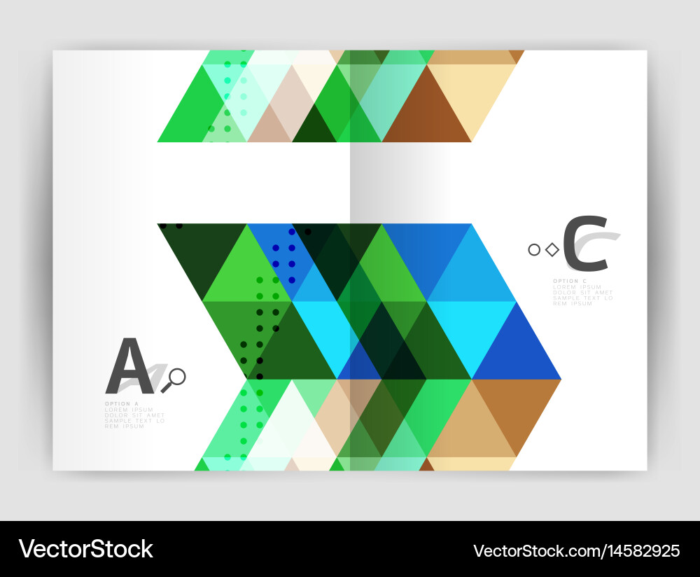 Triangle print template Royalty Free Vector Image