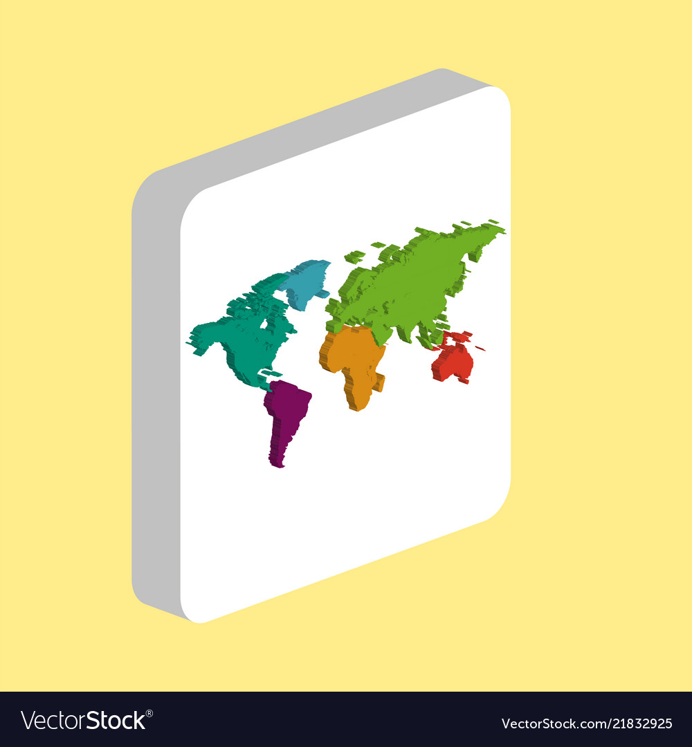World map computer symbol Royalty Free Vector Image