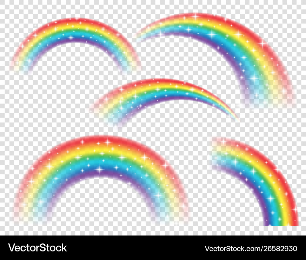 Abstract realistic colorful rainbow with shiny Vector Image