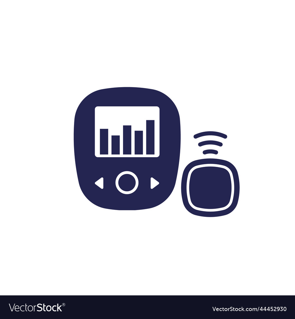 Continuous Glucose Monitor Icon On White Vector Image