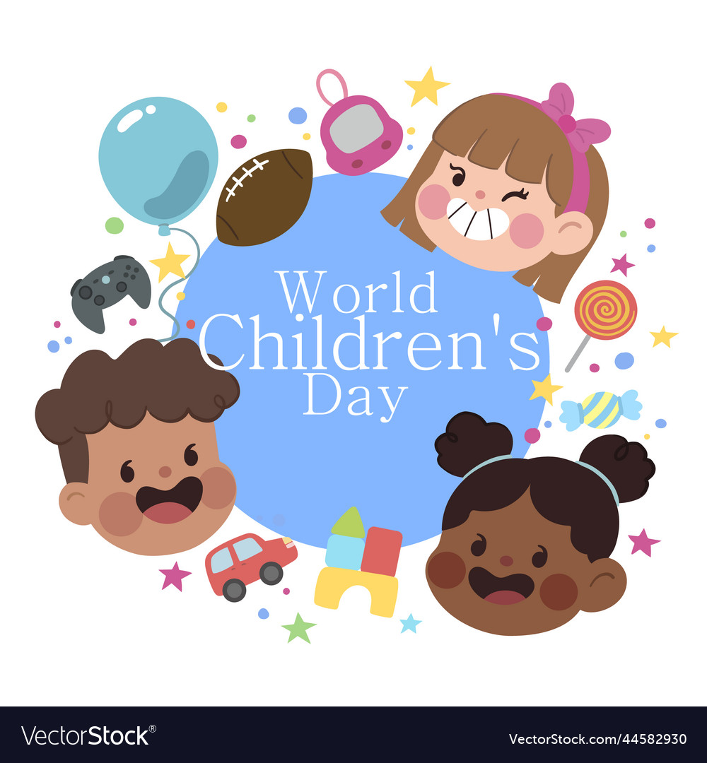 Flat world children day Royalty Free Vector Image