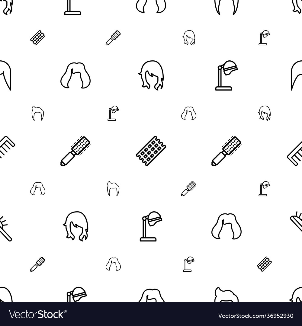 Hairstyle icons pattern seamless white background