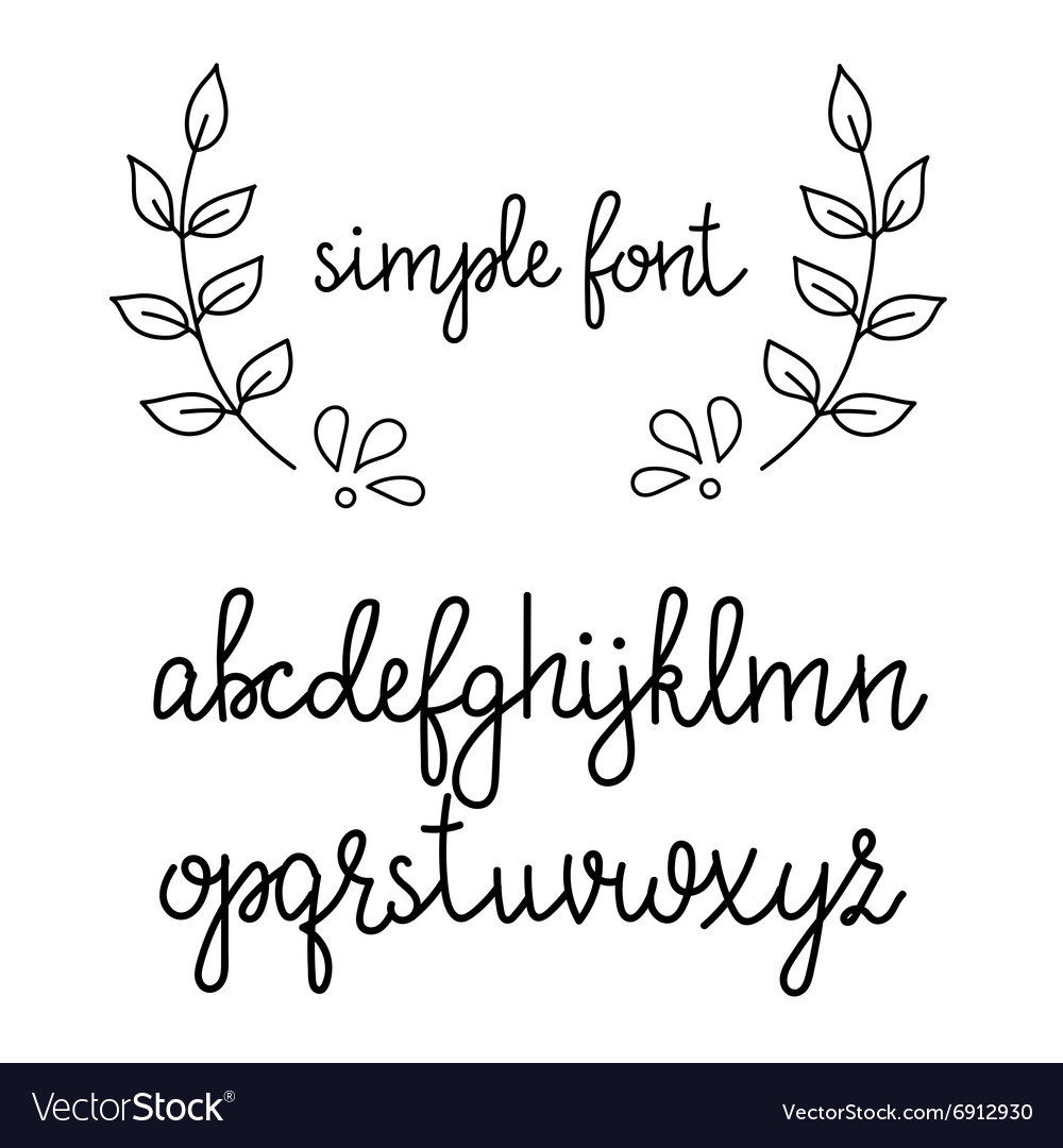 Simple handwritten cursive font Royalty Free Vector Image