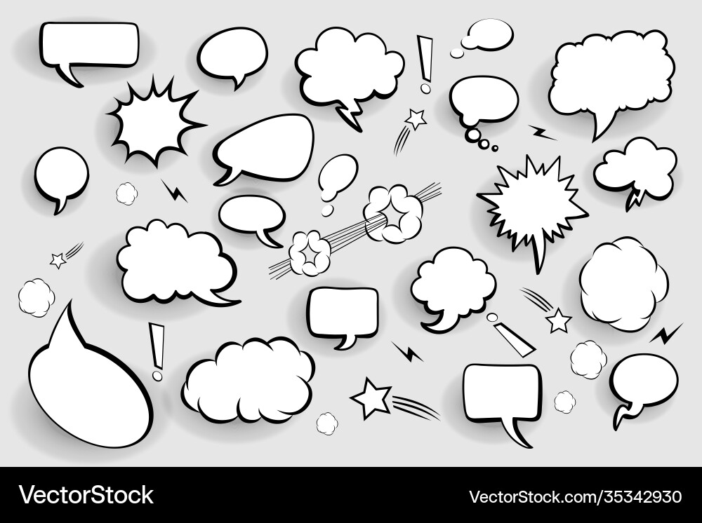 Speech bubbles blank comic Royalty Free Vector Image