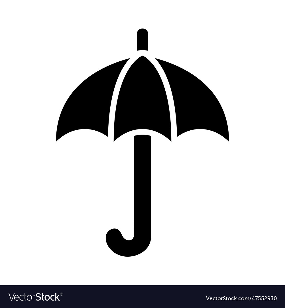 Umbrella Glyph Icon For Personal And Commercial Vector Image