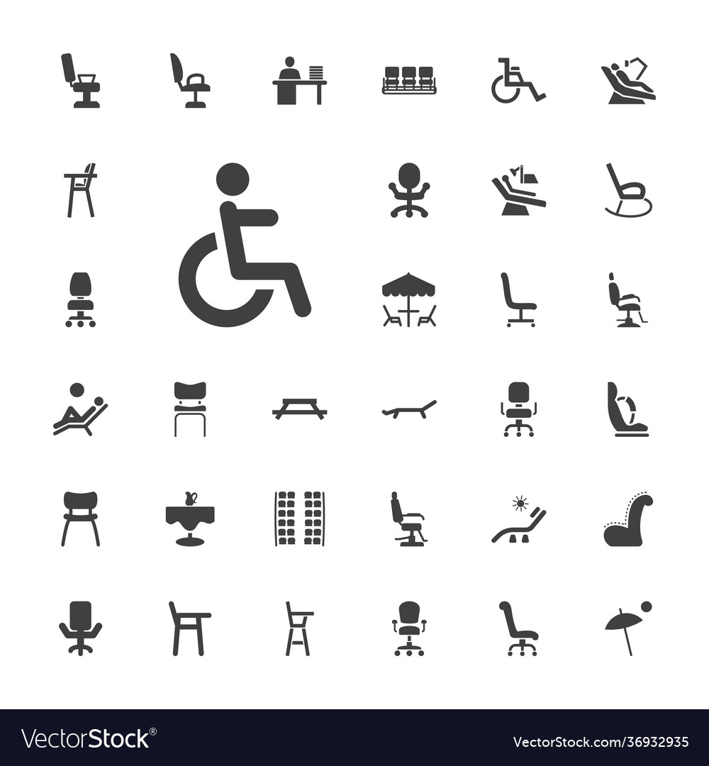 Chair icons Royalty Free Vector Image - VectorStock