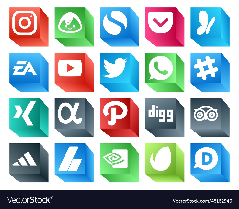 20 social media icon pack including path xing