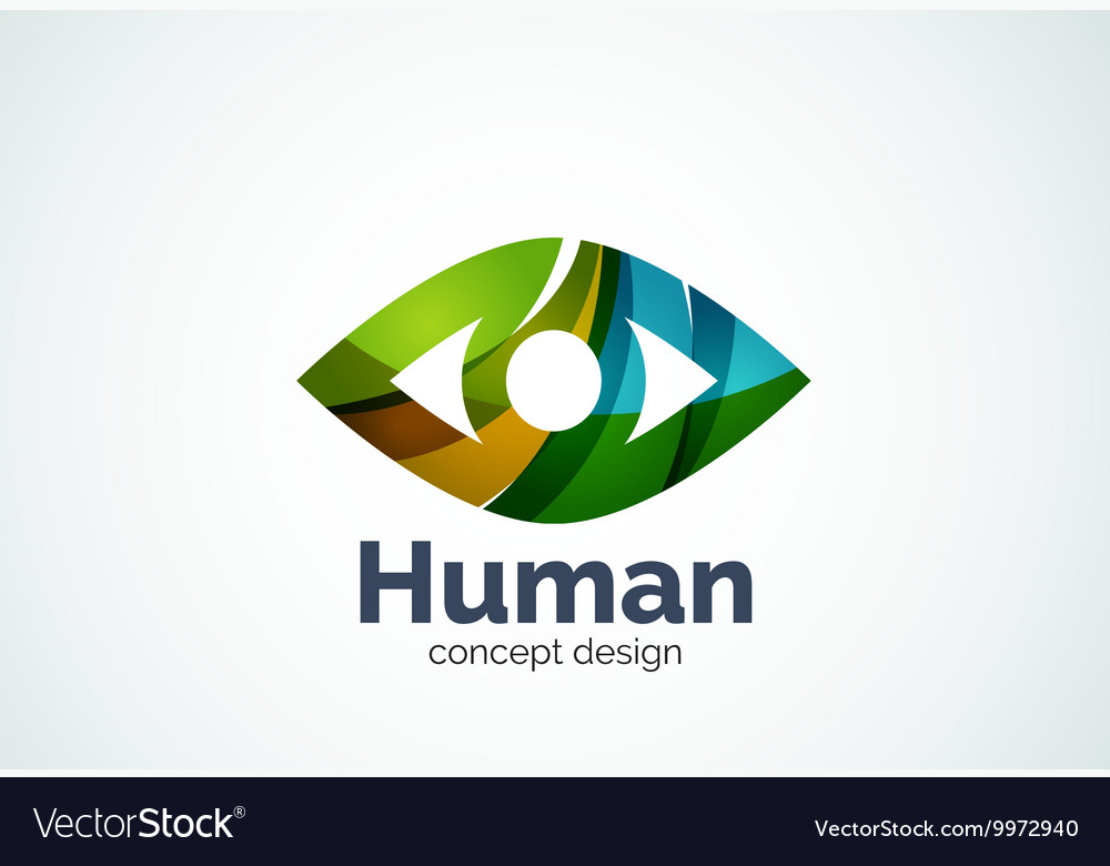 Abstract business company human eye logo template Vector Image
