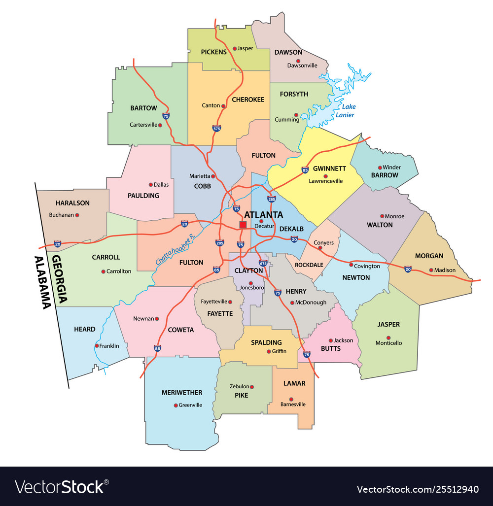 Map Of Georgia Atlanta Area 