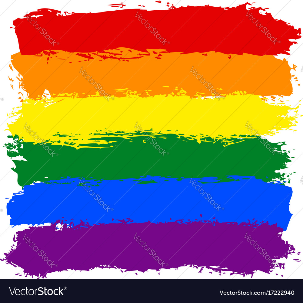 Brush Stroke Rainbow Flag Lgbt Movement Royalty Free Vector