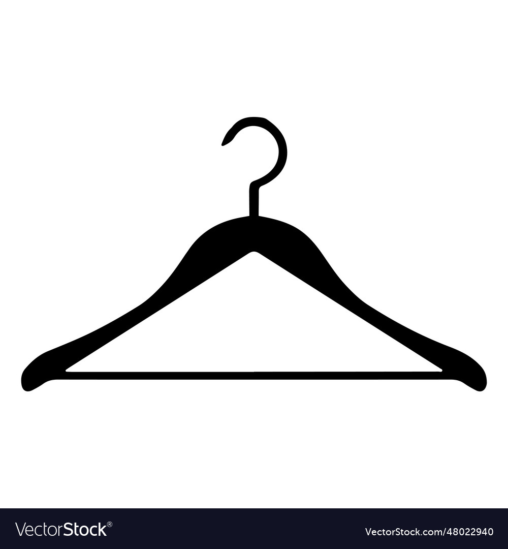 Classic hanger cloth silhouette black Royalty Free Vector