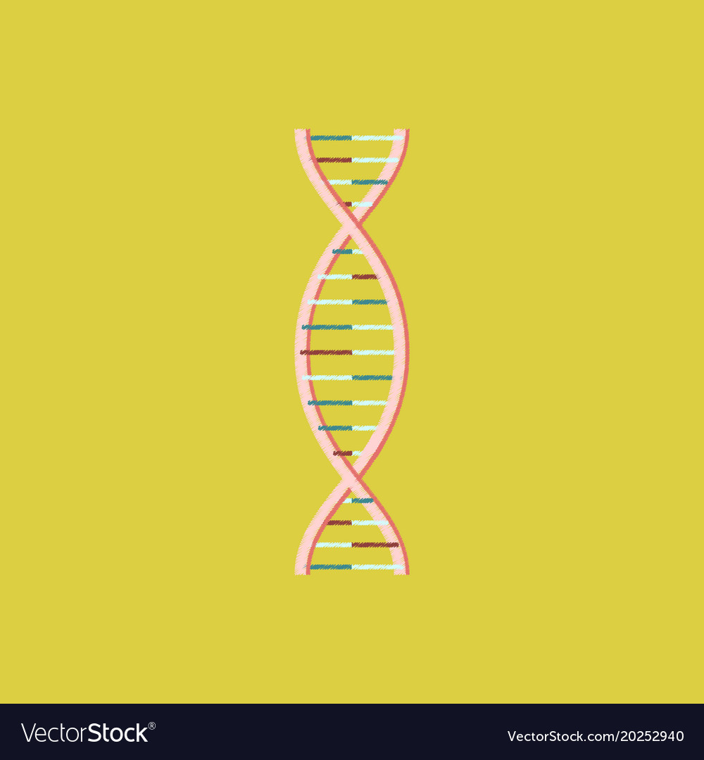 Flat shading style icon dna Royalty Free Vector Image