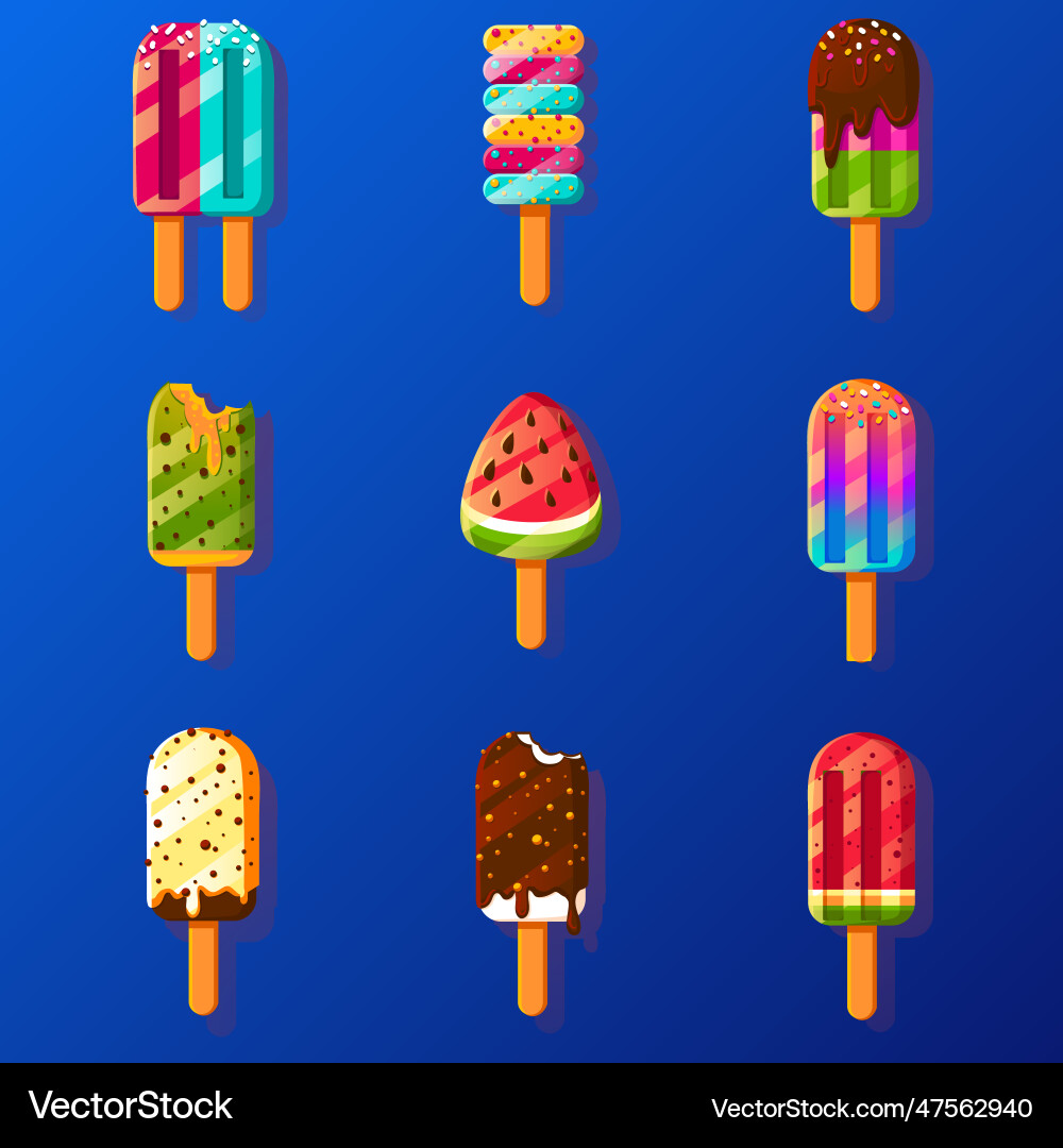 Hand Drawn Delicious Ice Cream Pack Royalty Free Vector