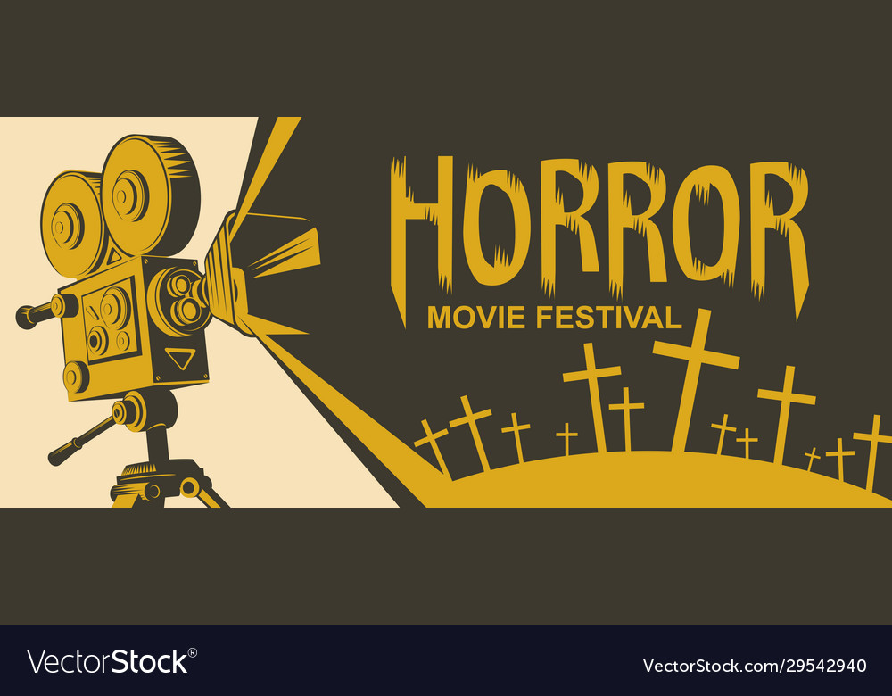 Horror movie festival poster for scary cinema Vector Image