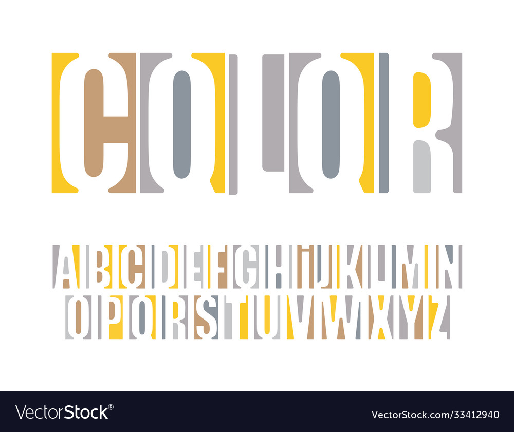 Logo font color typography headline Royalty Free Vector