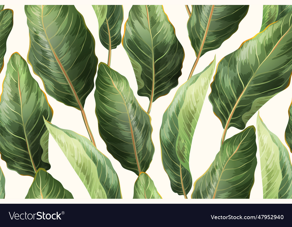 Palm leaves seamless pattern