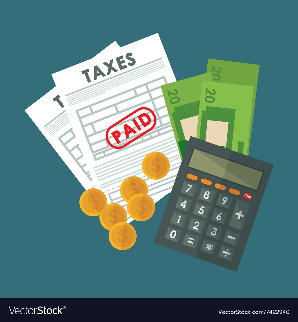 Pay taxes graphic design Royalty Free Vector Image