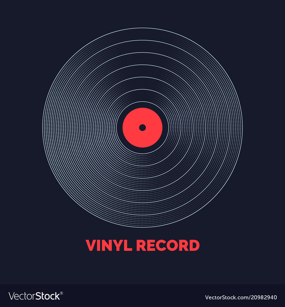 Poster of the vinyl record music Royalty Free Vector Image