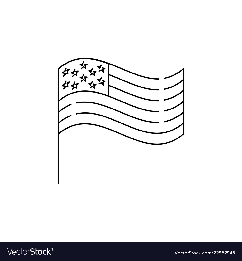American flag line icon usa united states Vector Image