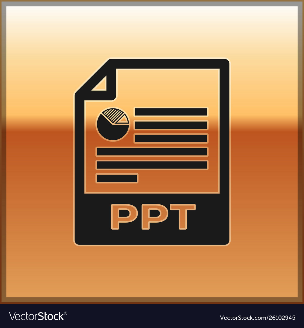 Black ppt file document icon download button