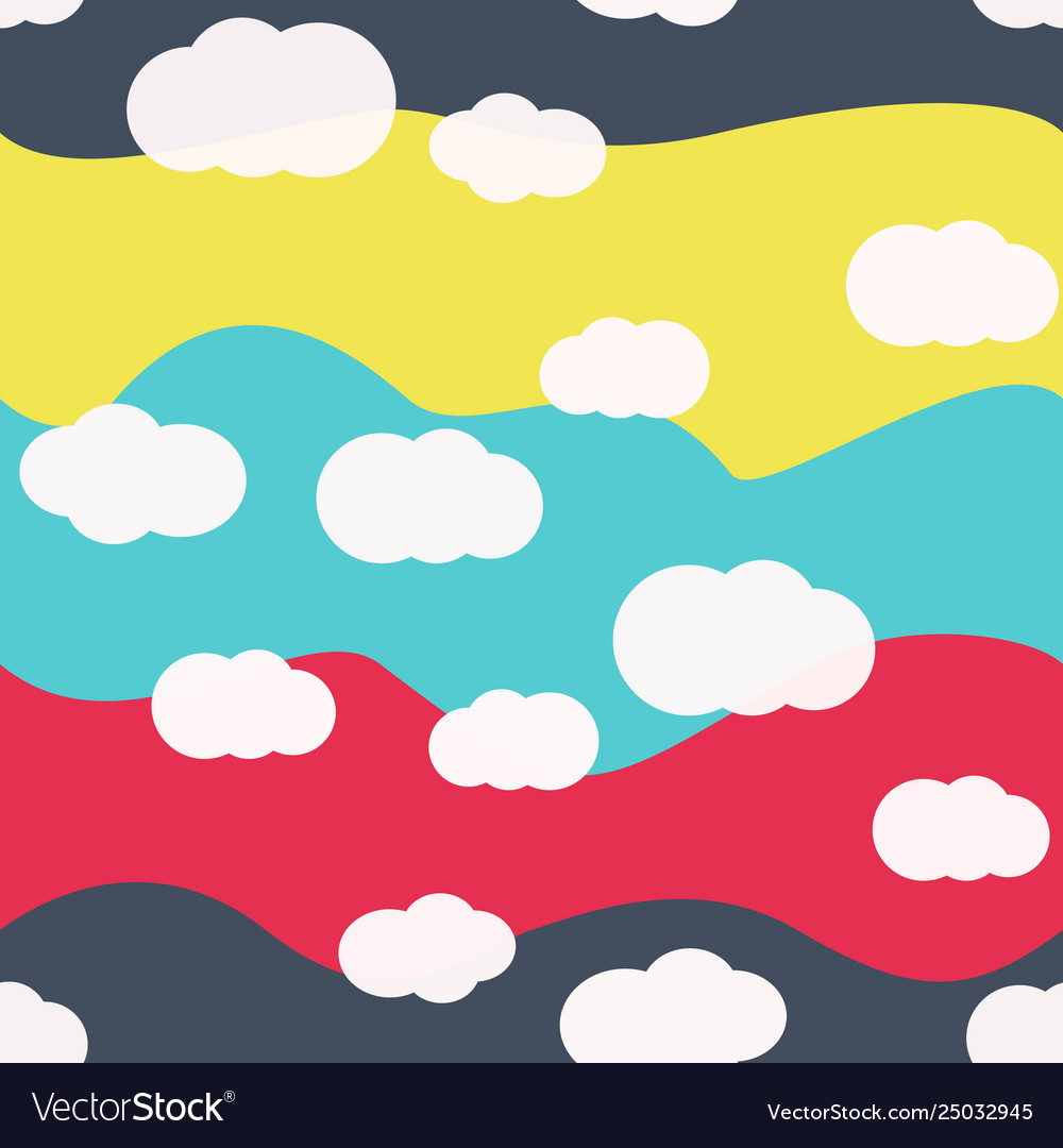 Clouds bright colors seamless pattern