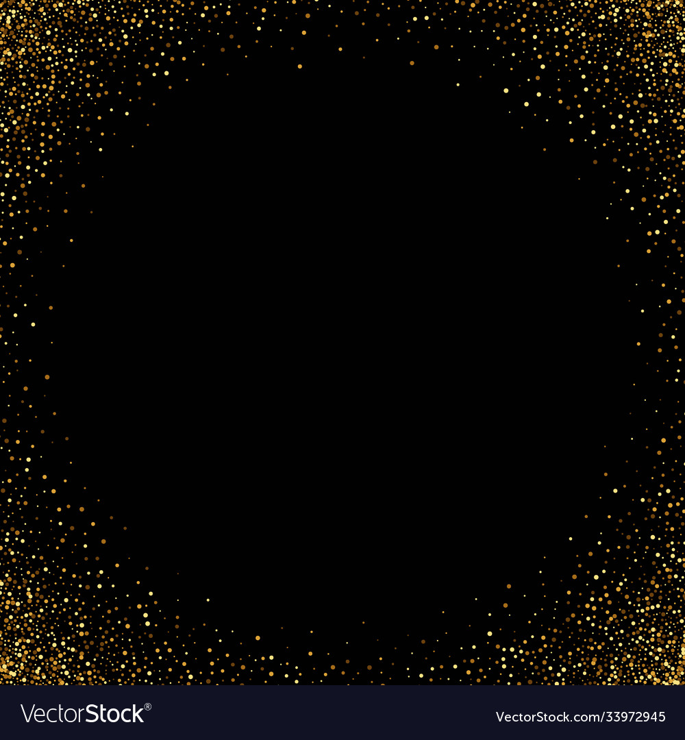 Gold glitter texture on a black background golden Vector Image