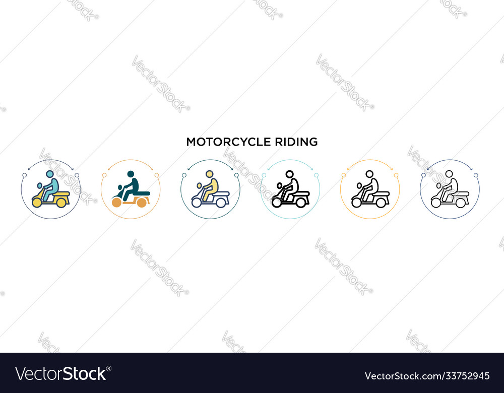 Motorrad Reiten Symbol in gefüllter dünner Linie