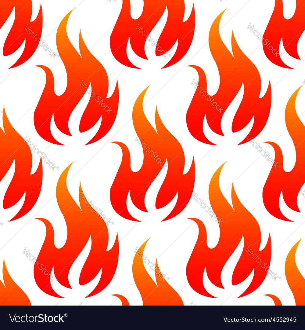 Red fire flames seamless pattern Royalty Free Vector Image