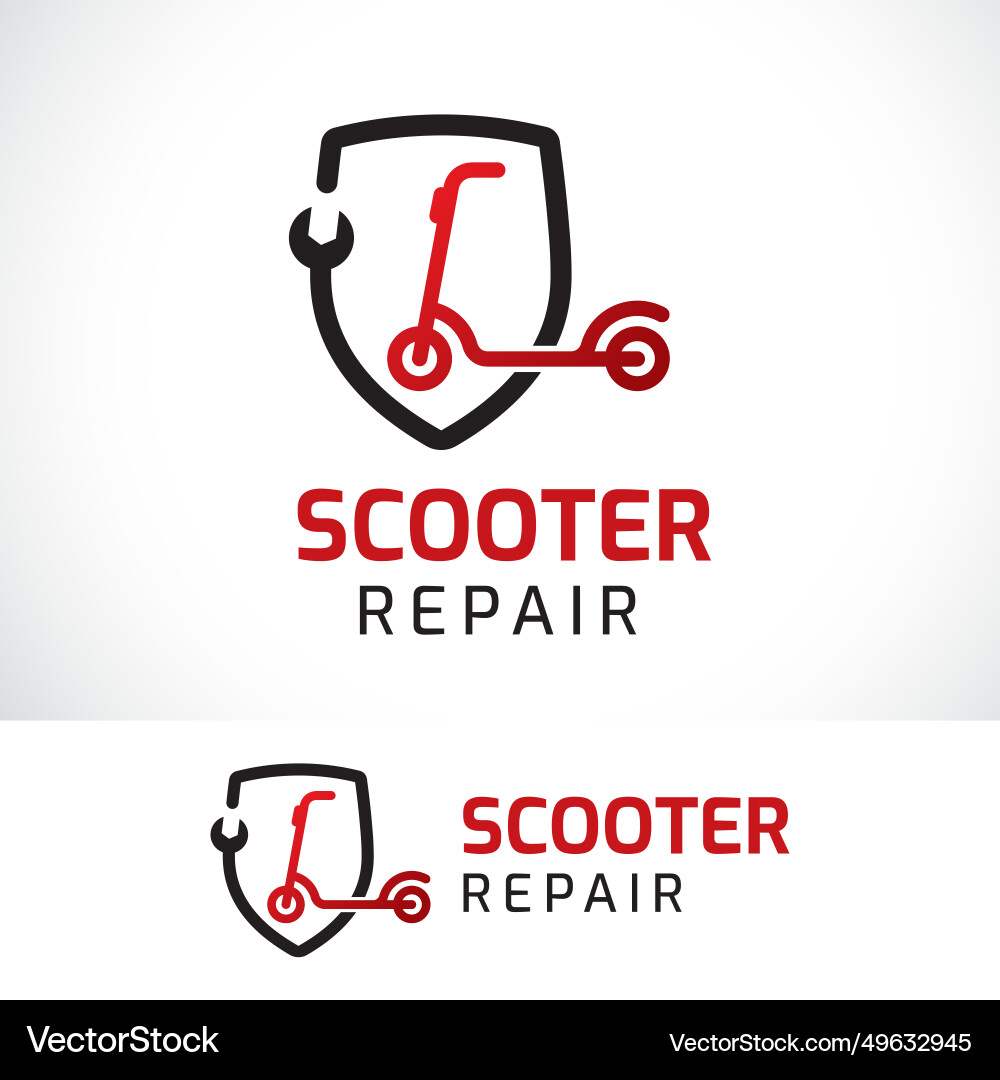 Scooter repair logo design template Royalty Free Vector