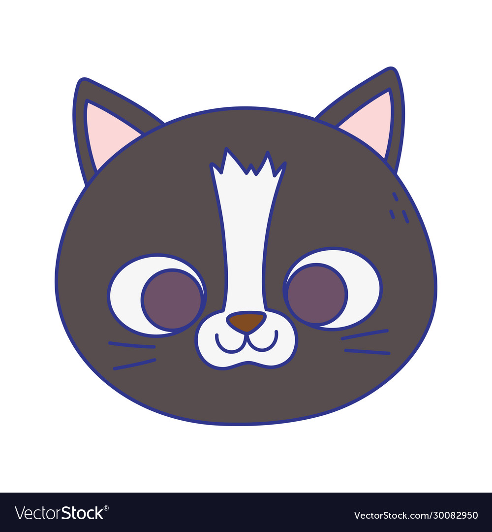 Cute cat face feline cartoon animal icon