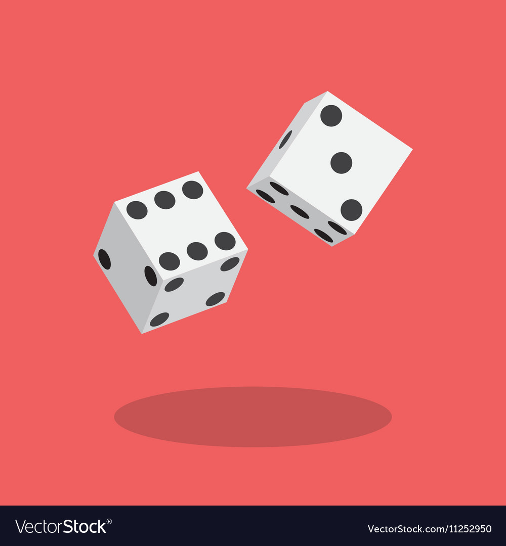 Dice Flat Icon Royalty Free Vector Image Vectorstock