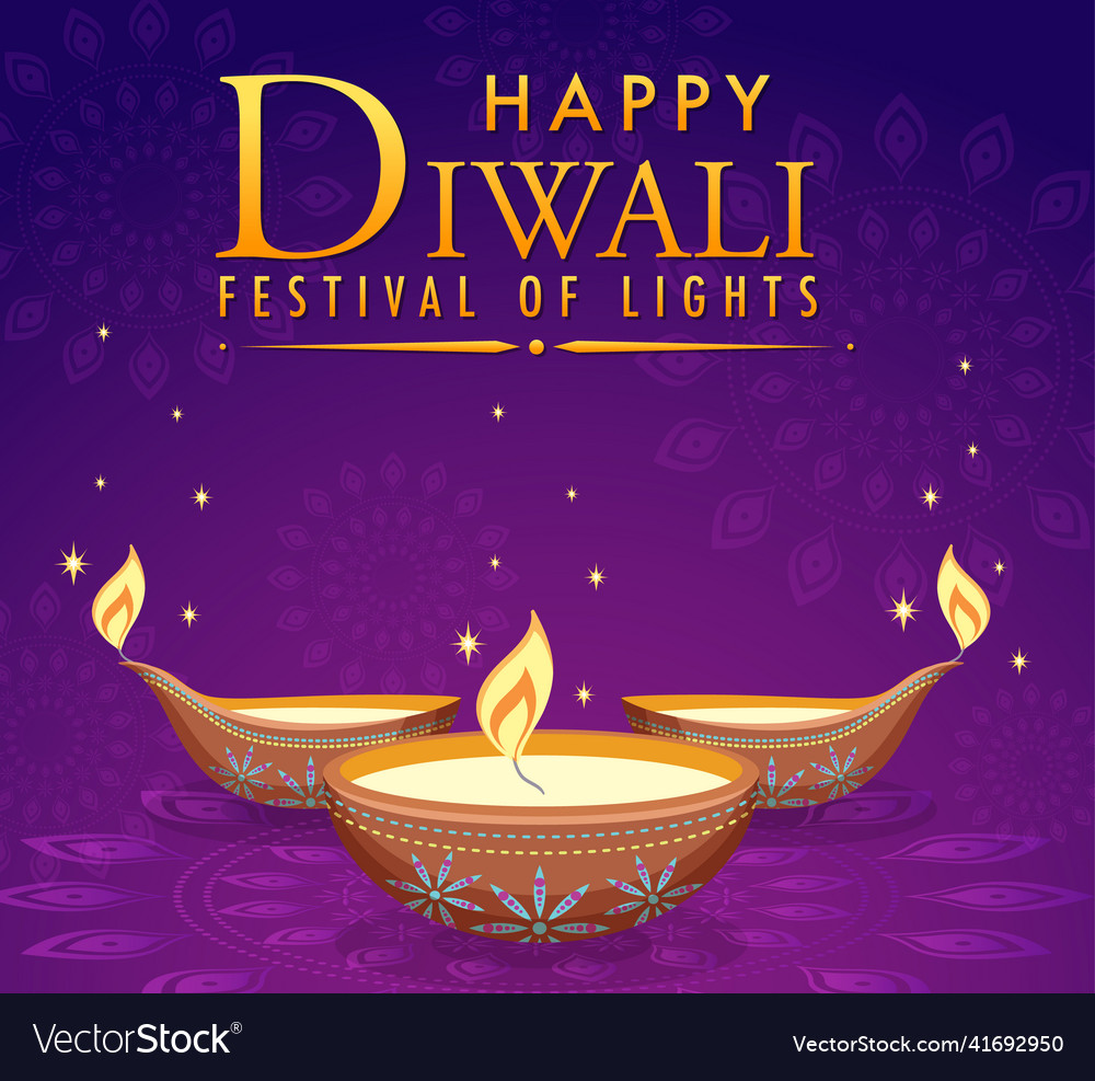 Diwali indian festival of lights Royalty Free Vector Image