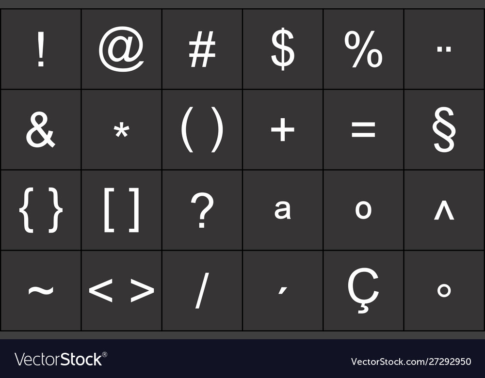 keyboard-symbol-set-royalty-free-vector-image-vectorstock