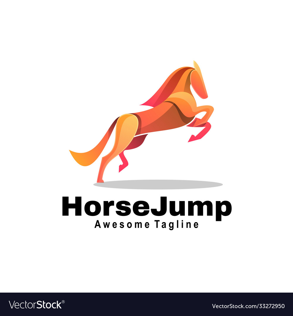 Logo horse jump gradient colorful style