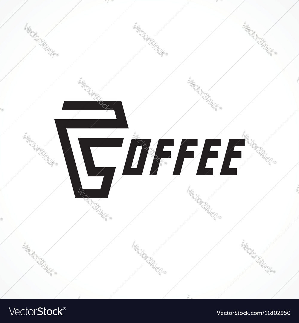 Logo with cup and text coffee