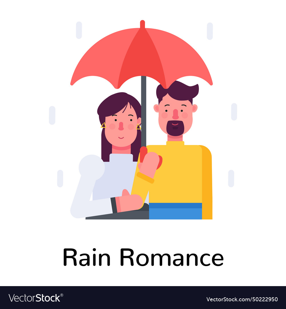 Rain romance Royalty Free Vector Image - VectorStock