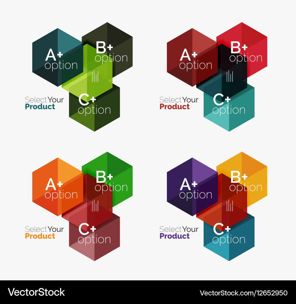 Set of abstract option navigation templates Vector Image