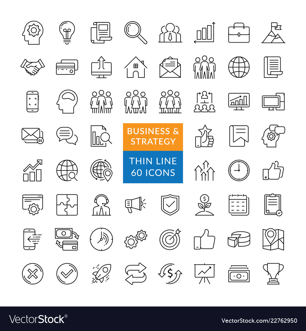 Set of business strategy icons vector image Set of business strategy icons