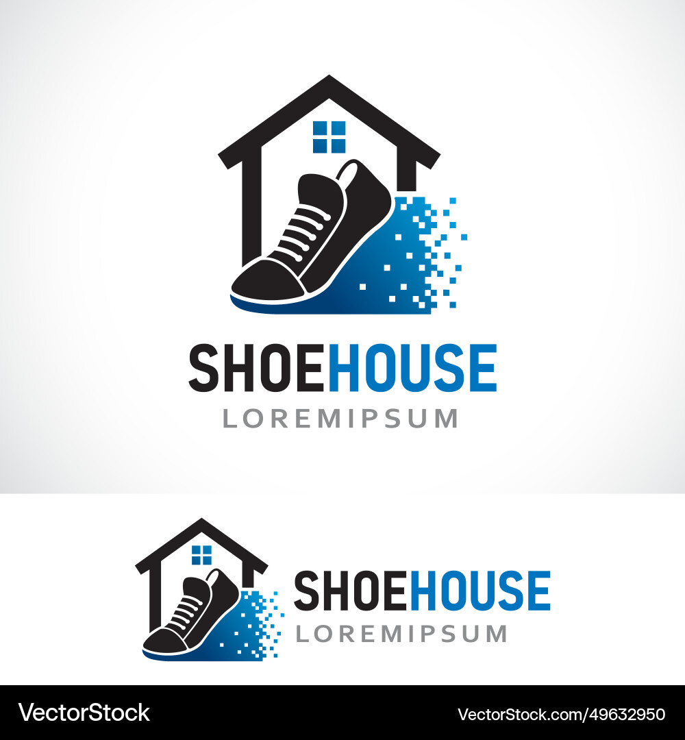 Shoe house logo design template Royalty Free Vector Image