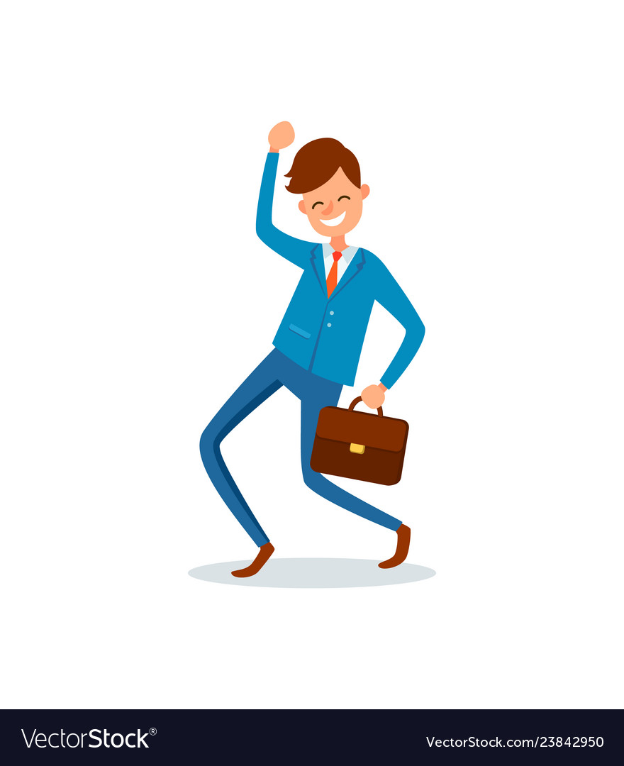 Worker man with briefcase successful businessman Vector Image