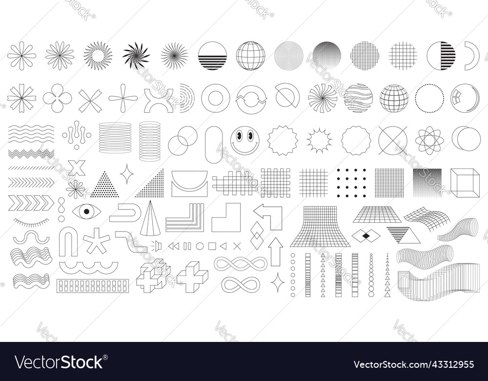 Eine Reihe von trendigen minimalistischen linearen Icons