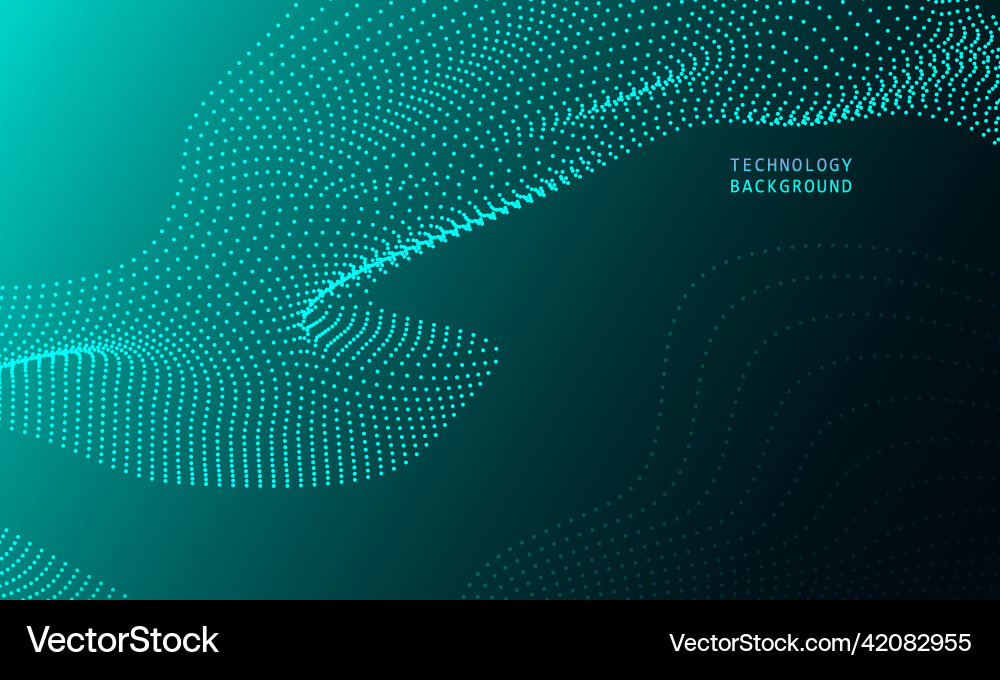 Abstract wave technology background with blue Vector Image