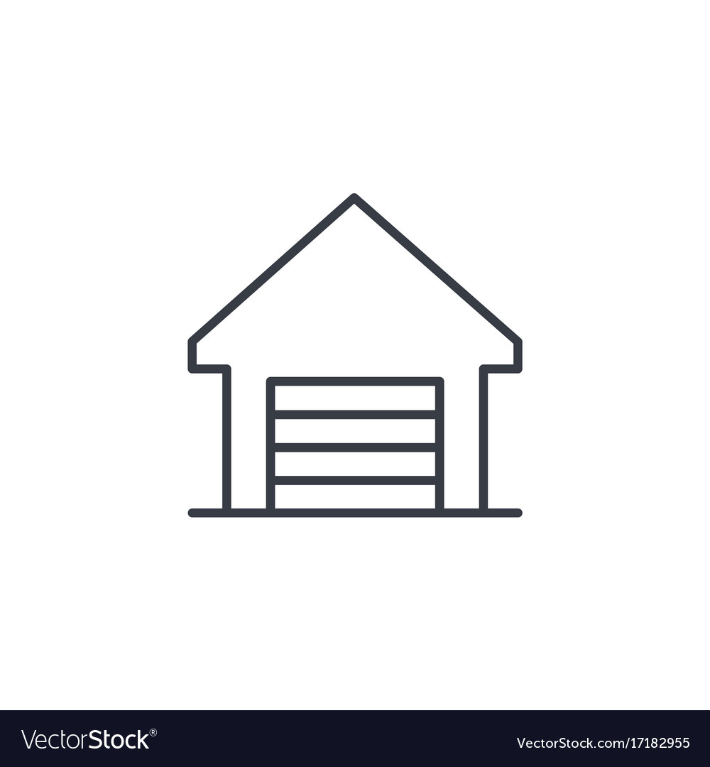 Garage thin line icon linear symbol Royalty Free Vector