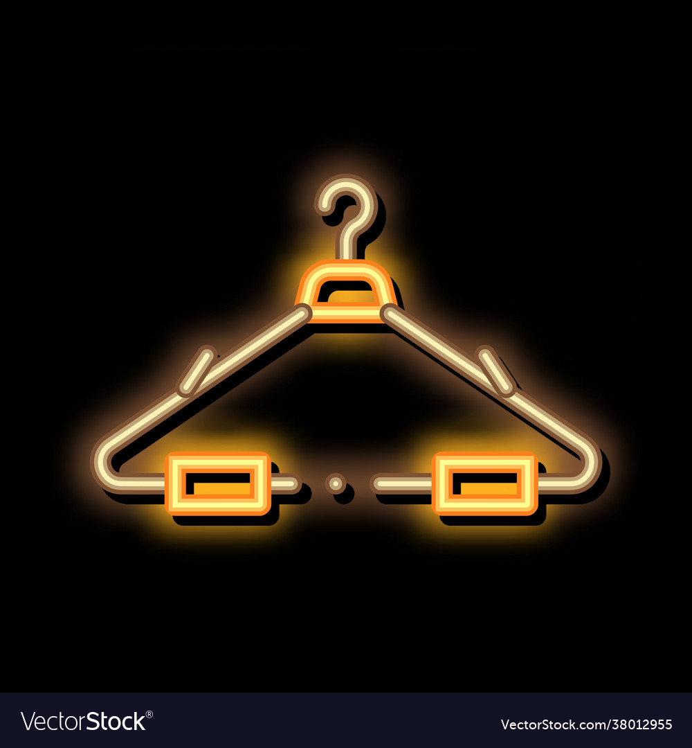 Hanger for cloth neon glow icon