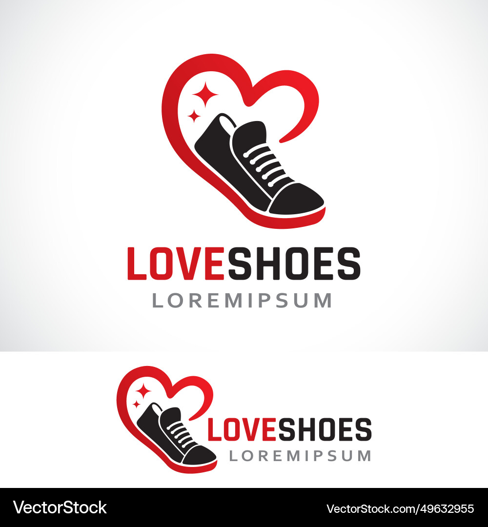 Love shoes logo design template Royalty Free Vector Image