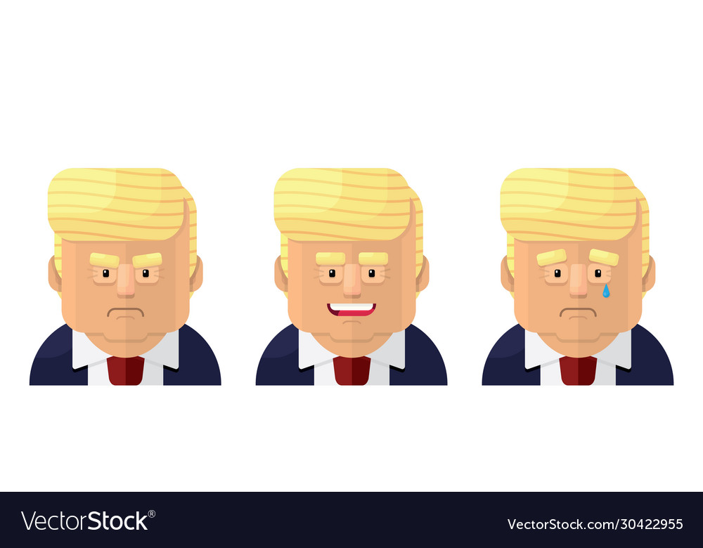 President flat graphic emoji icon set